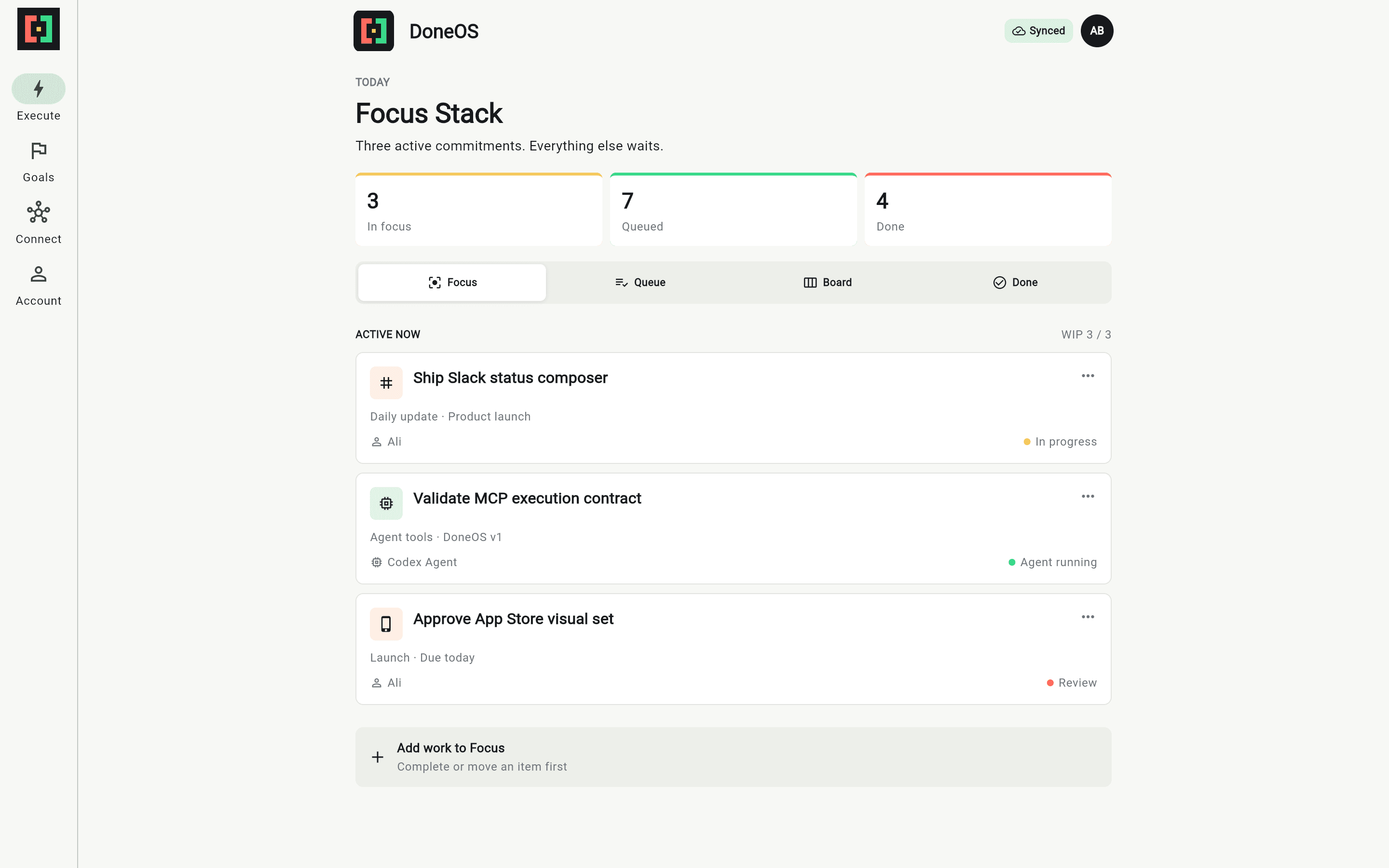 Focus Stack in the DoneOS Flutter product on undefined